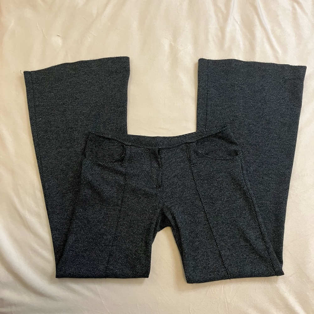 Powder Blu Flared Grey Herringbone Trousers Junior Size Size 7